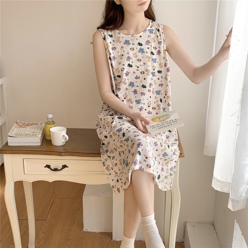 CrossKulture - BreezyComfort Sleeveless Lounge Dress front model view