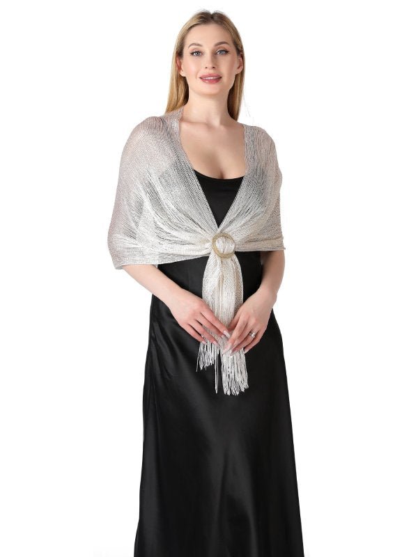 CorssKulture - satin shimmer stole FairyDust front view with different style