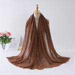 MudHorizon Brown Crinkled Cotton Scarf