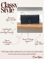 CrossKulture - RoyalCarry lightweight long wallet infographic image showing features