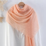 CrossKulture - SoftApricot Light Coral Crinkled Cotton Scarf hanger view
