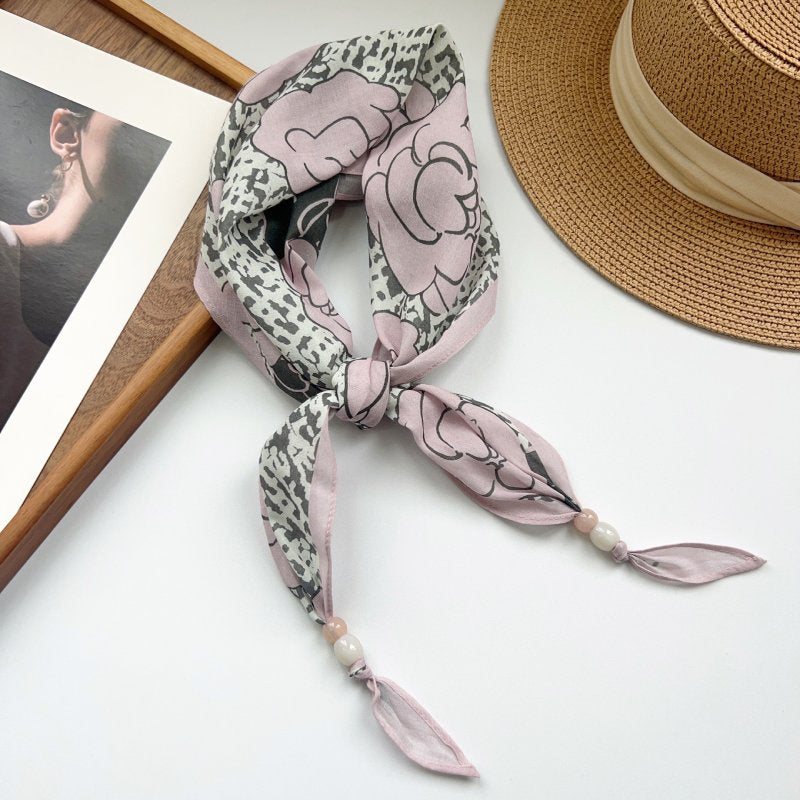DiamondPoise Pink Cotton Diamond Scarf
