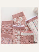 CrossKulture - SoleHugs pink crew socks