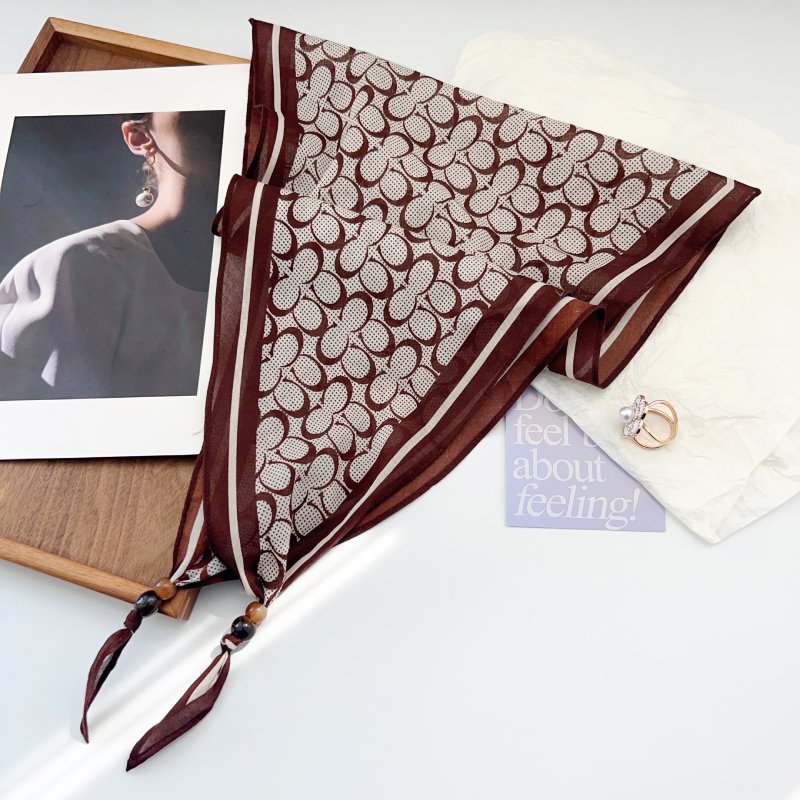DiamondWhisper Brown Cotton Diamond Scarf