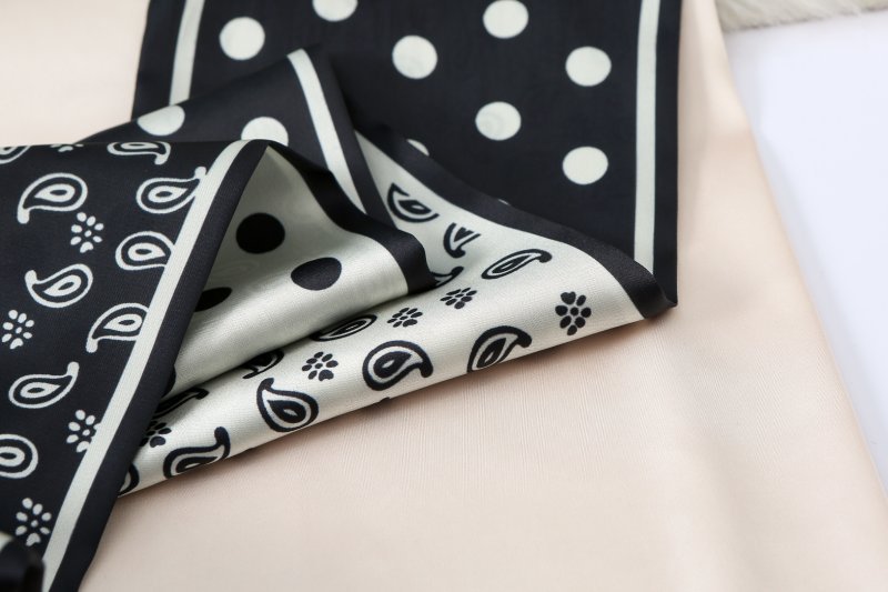 CrossKulture - NightSquad satin ribbon scarf fabric detail view