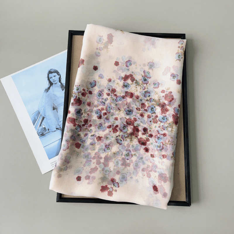 CrossKulture - IvoryWhiff chiffon scarf folded view