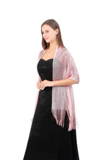 ModernGleam Long Shimmer Scarf Pink