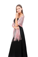 ModernGleam Long Shimmer Scarf Pink