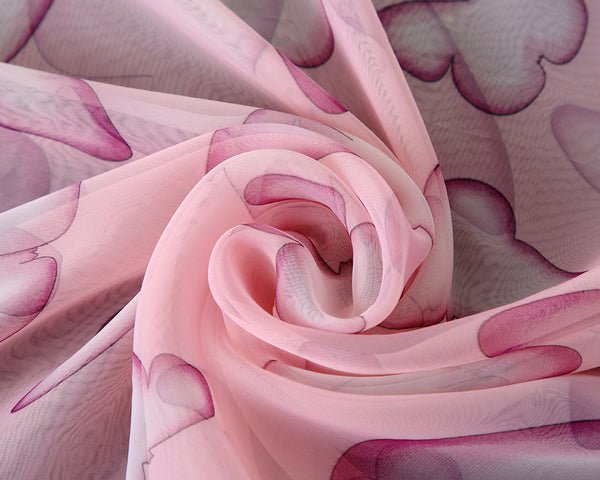 CrossKulture - BlushingWisp Long Chiffon Scarf Pink fabric view