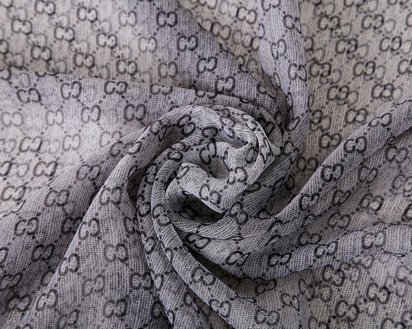 CrossKulture - DarkDrift Long Chiffon Scarf Grey fabric view