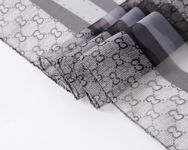 CrossKulture - DarkDrift Long Chiffon Scarf Grey fabric view