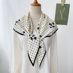 CrossKulture - TrianglePolka satin scarf styled on mannequin