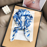 IndigoVine Small Square Satin Scarf Blue