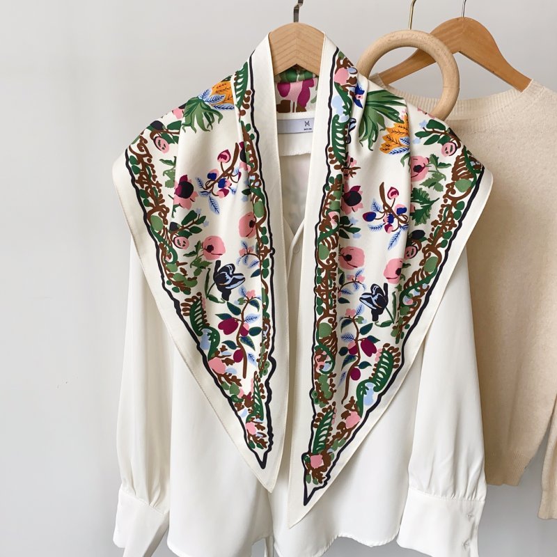 CrossKulture - TriangleGarden satin scarf on hanger