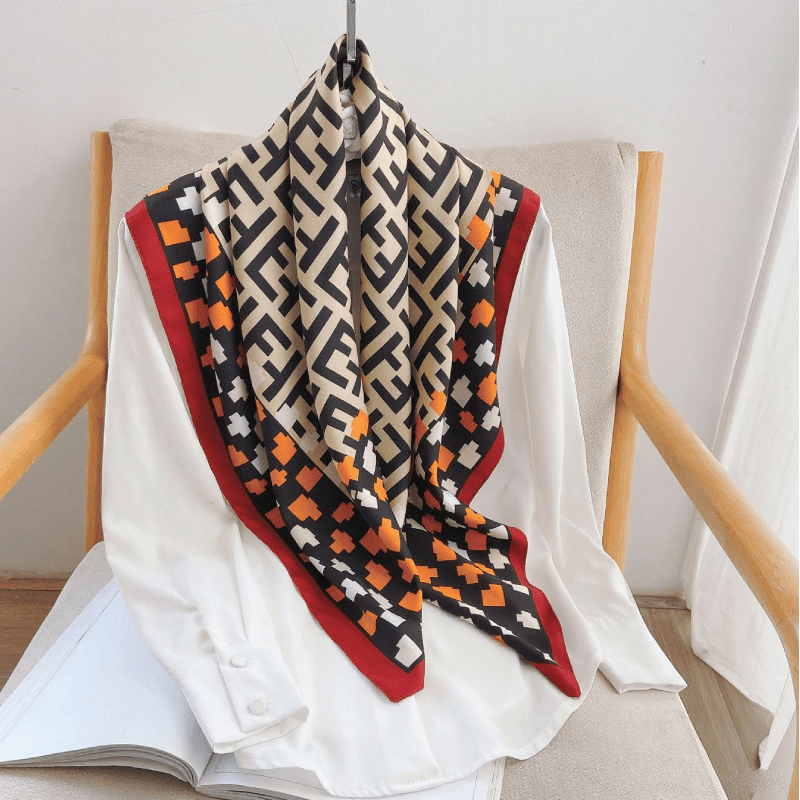CrossKulture - BusyPrints satin scarf full view on hanger