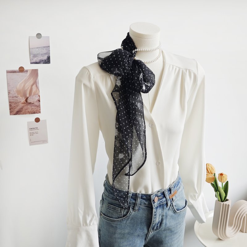 BlackBreeze Chiffon Ribbon Scarf