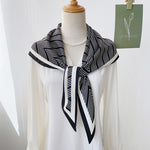 TriangleCrossing Triangle Satin Scarf Black