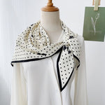 CrossKulture - TrianglePolka satin scarf styled on mannequin