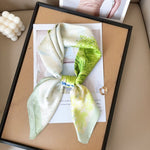 CrossKulture - AwesomeGreen short satin scarf with knot style view