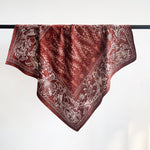 BrocadeManor Rust Jacquard Square Scarf