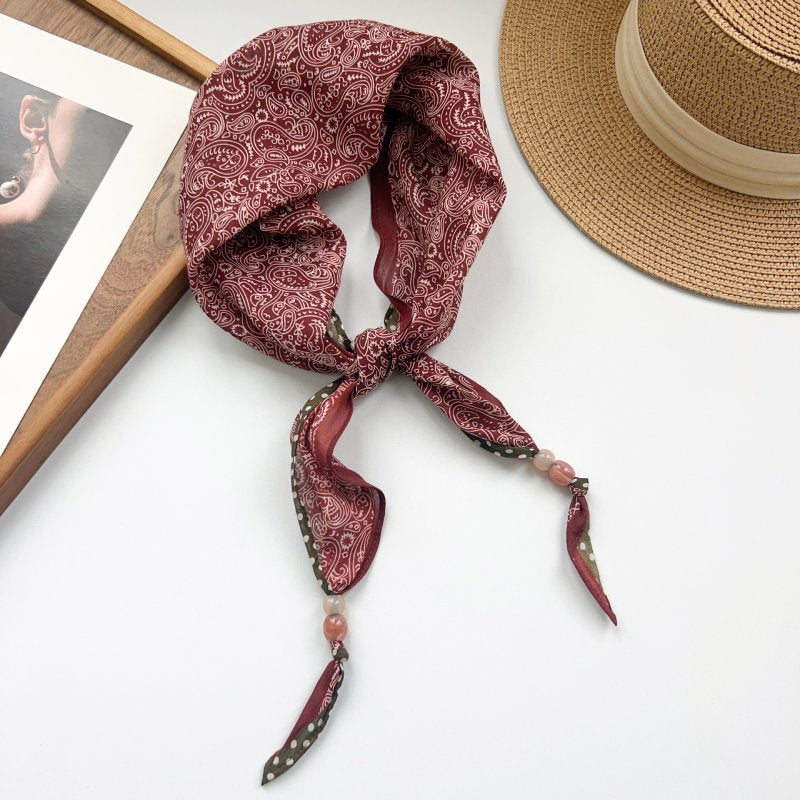 DiamondCharm Maroon Cotton Diamond Scarf