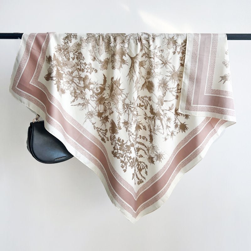 CrossKulture - PrettyForest satin scarf hanging on a handle bar