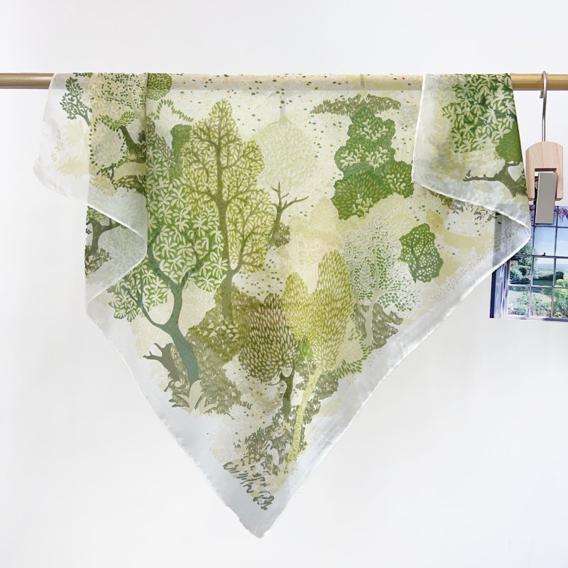 NetCanvas Green Gauze Square Scarf