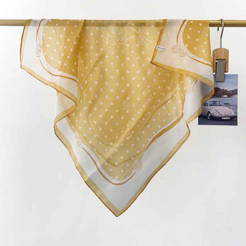 NetCharm Yellow Gauze Square Scarf