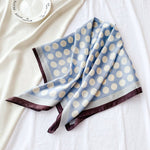 CrossKulture - RetroDot Small Square Satin Scarf Blue folded view