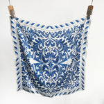 IndigoVine Small Square Satin Scarf Blue