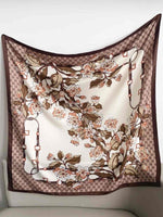 CrossKulture - WineBlossom satin scarf full view