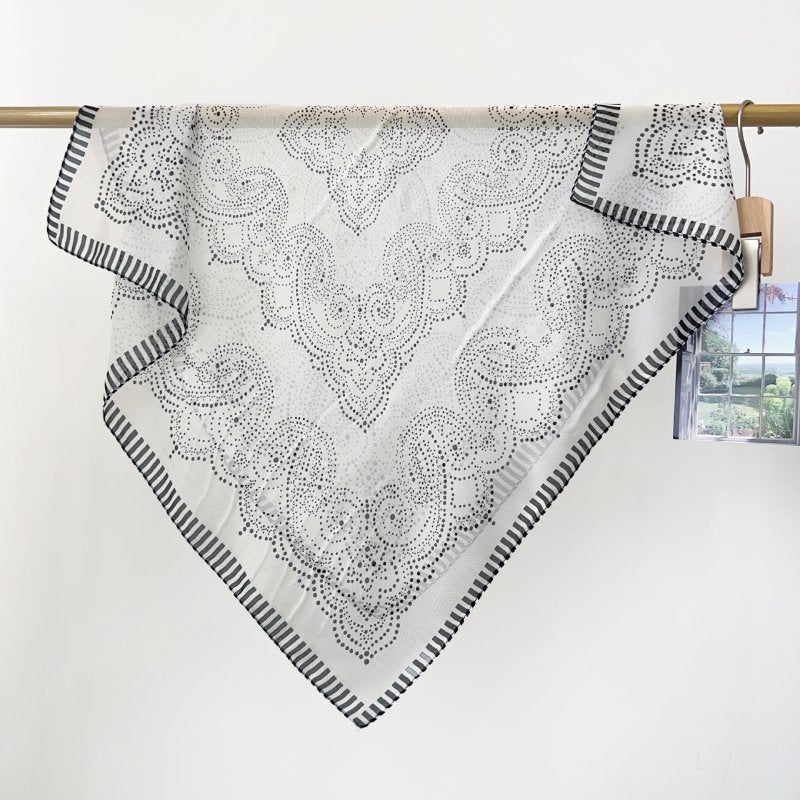 NetFlair White Gauze Square Scarf