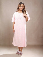 Crosskulture - TulipTranquil Floral Printed Night Gown Pink front view