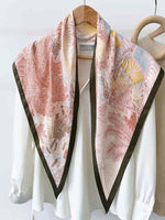 CrossKulture - TriangleLeaves satin scarf styled on hanger