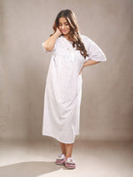 Crosskulture - CamelliaCalm Floral Printed Night Gown Mauve front view