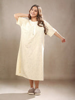 Crosskulture - PetalPause Floral Printed Night Gown Yellow front view