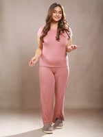 CrossKulture - LoungeLove Loungewear Set Pink front model view