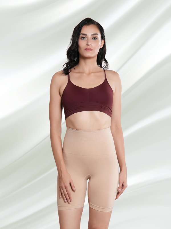 CrossKulture - SculptedSilhouette Anti-Slip Silicone Strip Shapewear beige front view