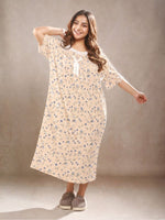 FloralSleep Floral Printed Night Gown Pink