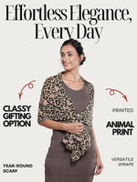 CrossKulture - JungleLove Animal Print Poly Cotton Scarf infographic image
