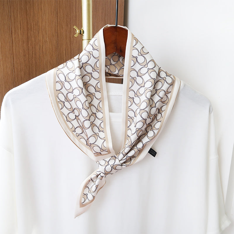 GlamEcho Satin Neck Scarf White