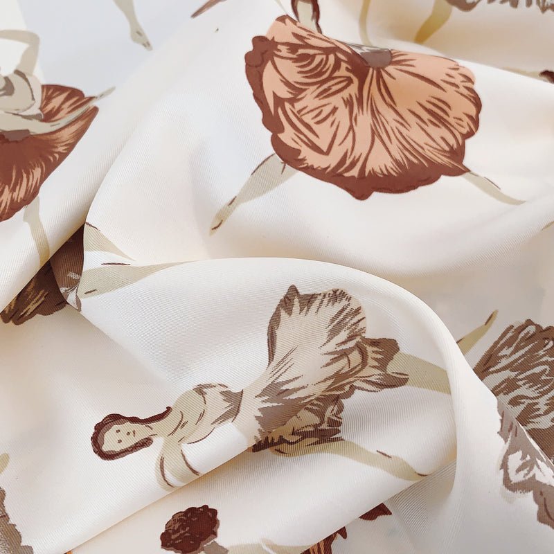 CrossKulture - VanillaDance Satin Twill Scarf Square OffWhite fabric view