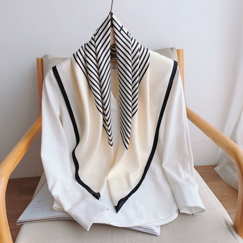 InspiredLines Satin Twill Scarf Square White