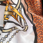 CrossKulture - BrightBands satin long scarf with fabric detail view