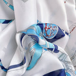 CrossKulture - SereneSail satin long scarf with fabric detail view