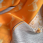 CrossKulture - AnimalPlanet short satin scarf edge view