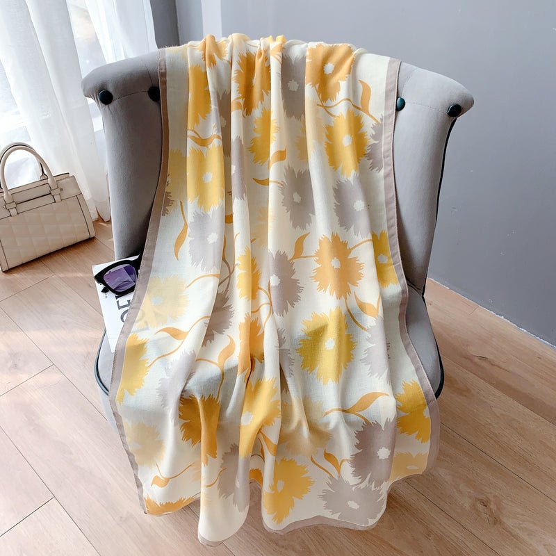 CrossKulture - SummerVibes Viscose Cotton Scarf Yellow on chair view