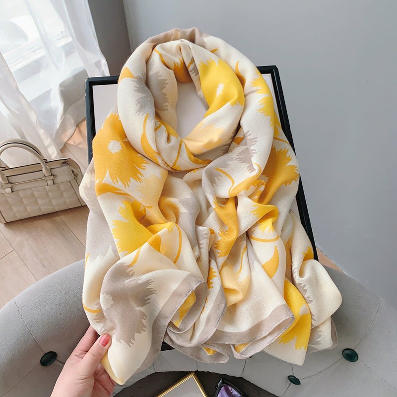 CrossKulture - SummerVibes Viscose Cotton Scarf Yellow round style view