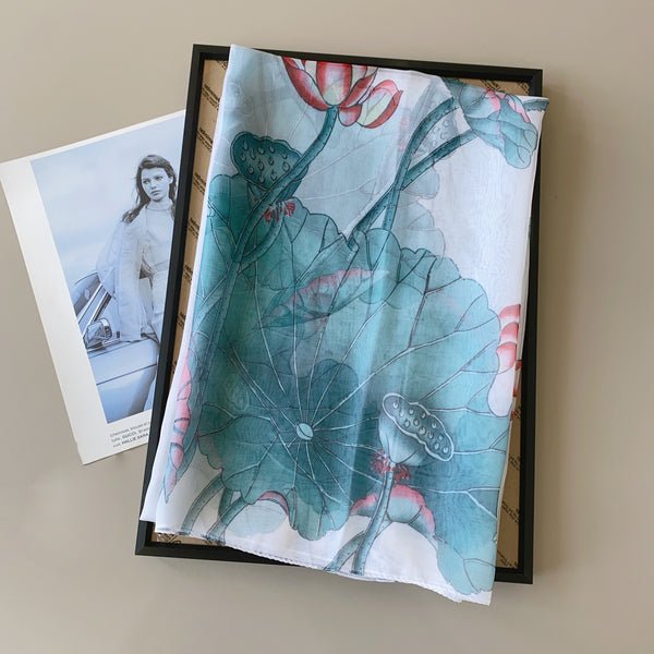 CrossKulture - PastelWind Long Chiffon Scarf Blue folded view