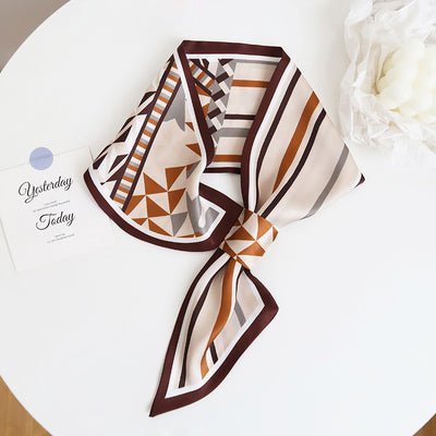 CrossKulture - GraphicalPrism Satin Neck Scarf Brown knot style view
